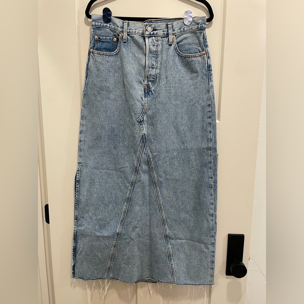 Women's Blue Denim Long Skirt